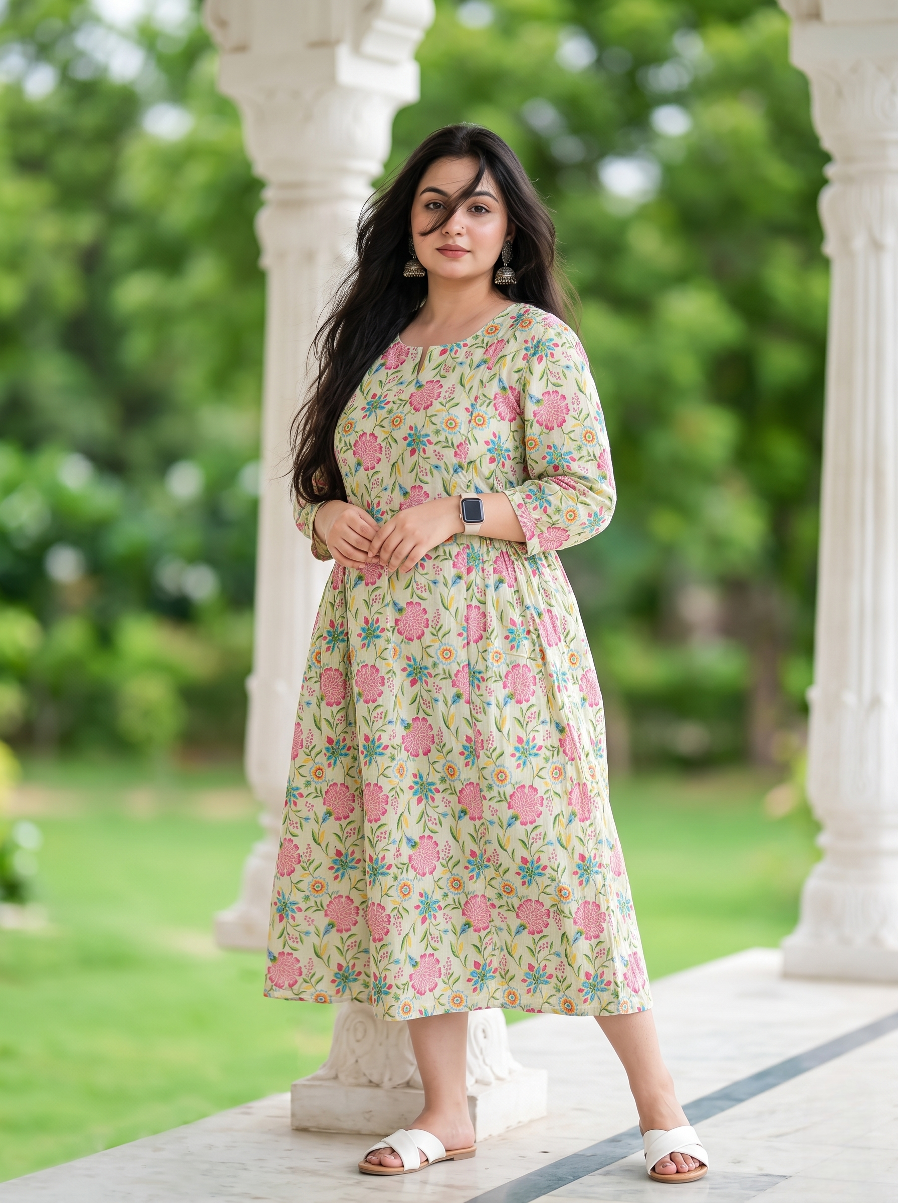 FLORAL  PRINT COTTON DRESS
