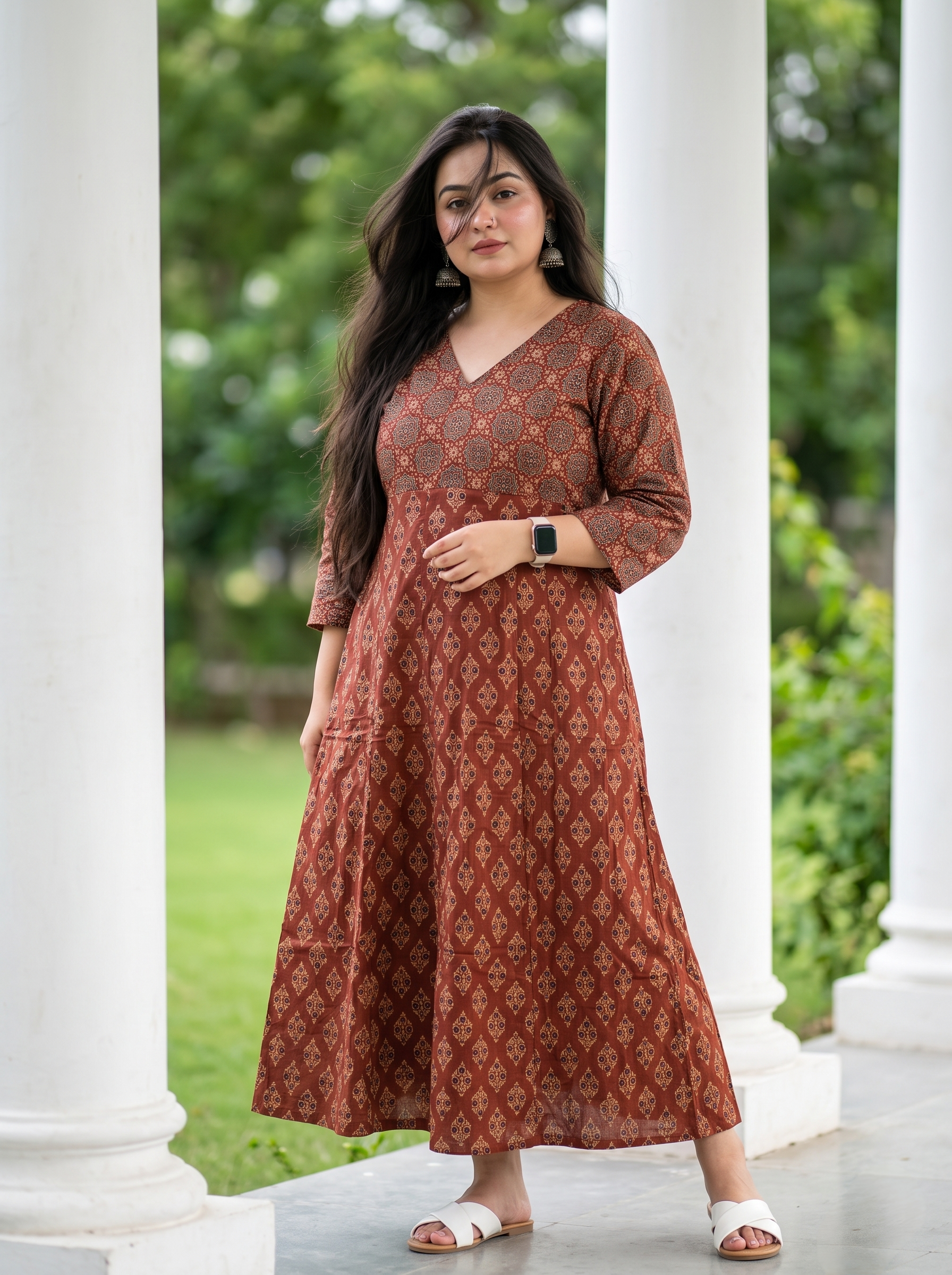 AJRAKH ANARKALI DRESS