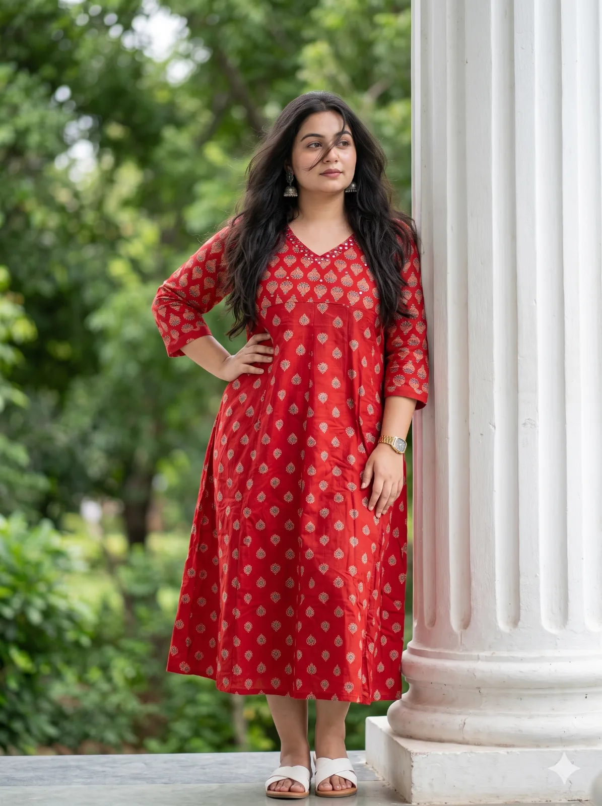 AJRAKH ANARKALI DRESS