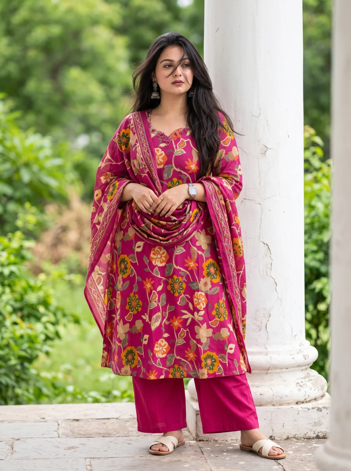 Top Bottom Dupatta Set